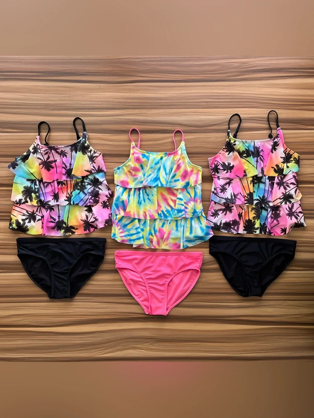 Walmart Justice Girls Tankini Swimsuit 6 Piece Bundle Size M(10)
